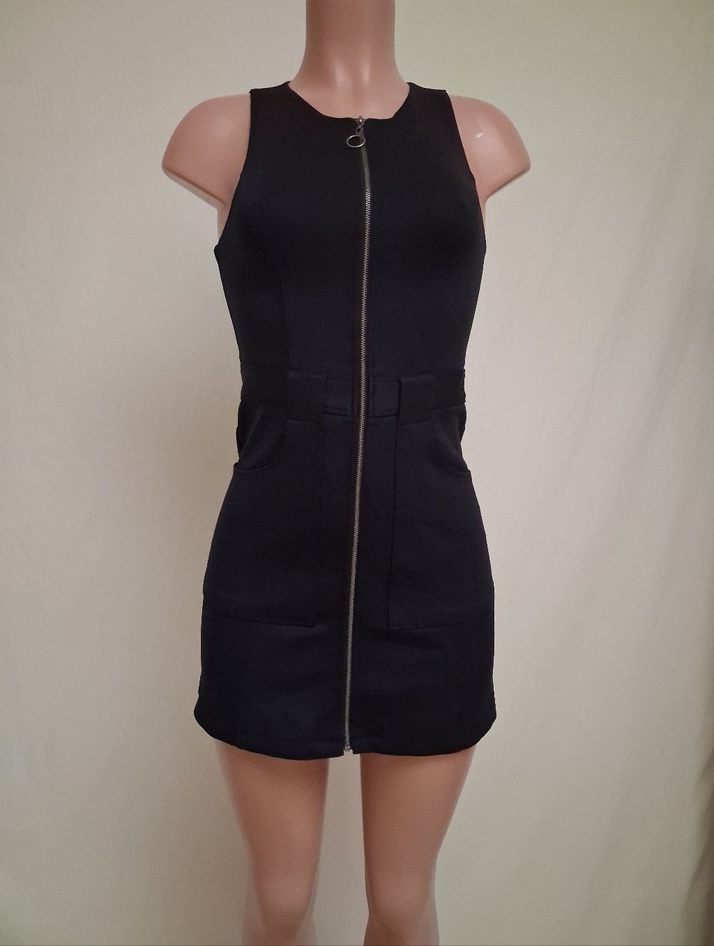 Abercrombie & Fitch Black Full Zip Front Mini Dress Size XS